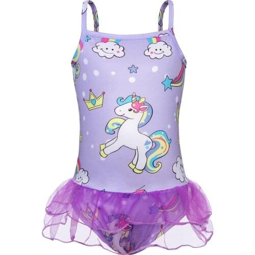 Girls Cartoon Anime Unicorn Beach Swimming Pool Show Kindergar Outdoor Competition One-piece Swimsuit Tourism Vacation Equipment