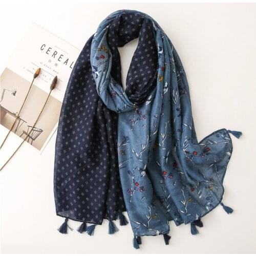 2021 Summer Flower Pattern Tassel Scarves Shawls Long Soft Beautiful Beach Floral Scarf Wrap Hijab Free Shipping