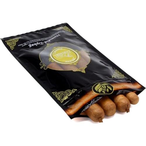 Lubinski Plastic Travel Cigar Humidor Bag with Built-In Moisturizing Solution Cotton Fit 4 Cigars Humidifier Humidi-ZipBag