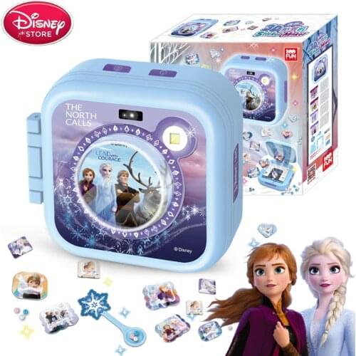 Disney Frozen 2 Anna Elsa 3D Sticker Machine Camera Magic Set Disney Princess Belle Handmade DIY Sticker Making Girls Gift Toy