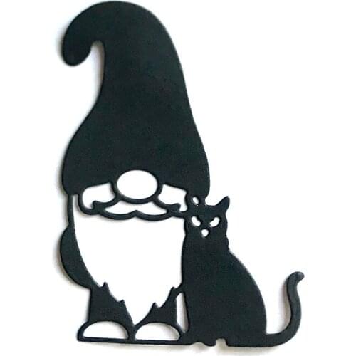 Miss Vintage Halloween Cat Gnome Man Metal Cutting Dies Stencils For DIY Scrapbooking Decorative Embossing Handcraft Die Cut