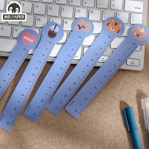 Mr Paper 6 Designs 5 Pcs/set Cartoon Style Sharing Happiness Series DIY Decor Ruler Bookmark Stationery Student Office Supplies