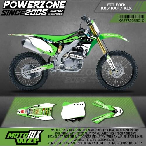 PowerZone Custom Team Graphics Decals 3M Stickers Kit For Kawasaki Sticker Decal 2013-2016 KX250F 10