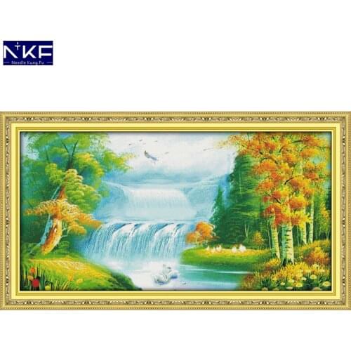 NKF Fairyland In Dream Stamped Cross Stitch Patterns DIY Kit Needlework Embroidery Sets Chinese Cross Stitch for Home Decor