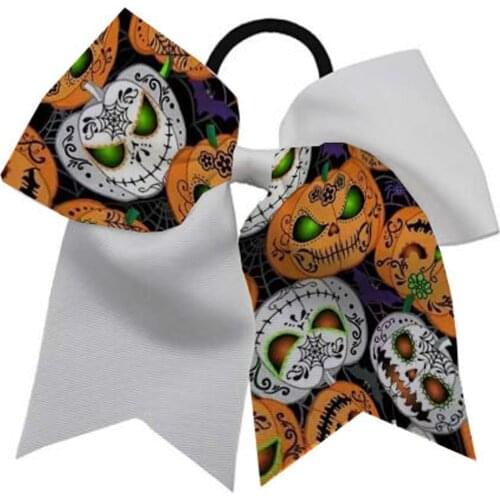 NEW Splicing Halloween Cheer bows Dance cheerleading FOR Children Girls holder Accessories