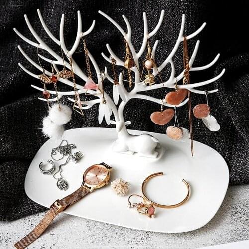 Little Deer Earrings Necklace Ring Pendant Bracelet Jewelry Display Stand Tray Tree Storage Racks Jewelry Organizer Holder