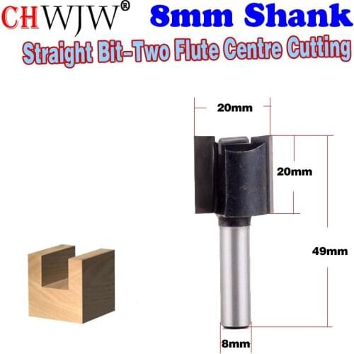 1pc 8mm Shank High Quality Straight Bit-Two Flute Centre Cutting Wood Cutting Tool woodworking router bits - Chwjw
