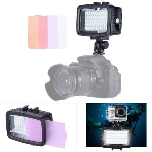 Andoer Ultra Bright 60pcs LED Video Light 1800LM 3 Modes Waterproof 5500K Fill-in Light Photo Lamp for GoPro Canon Nikon Sony