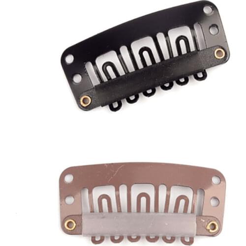 20/50pcs 32mm U Shaped Hair Extension Wig Clips Metal 6 Teeth Comb Snap Clips DIY Bobby Pins for Hair Piece Berets Styling Tools