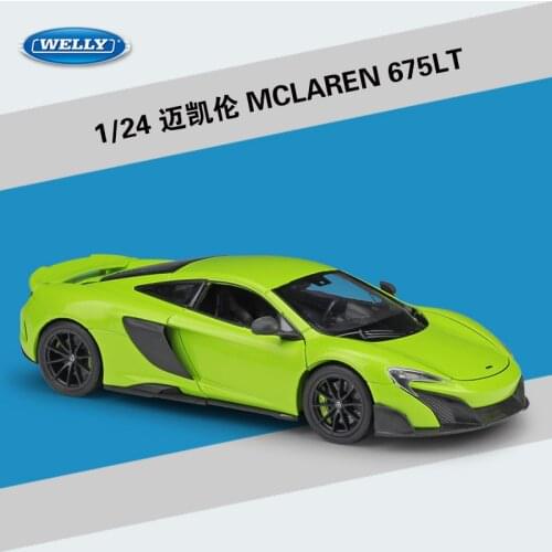 Welly 1:24 Diecast 675LT Sport Cars Green Red White High Simulation Vehicle Alloy Metal Model Car