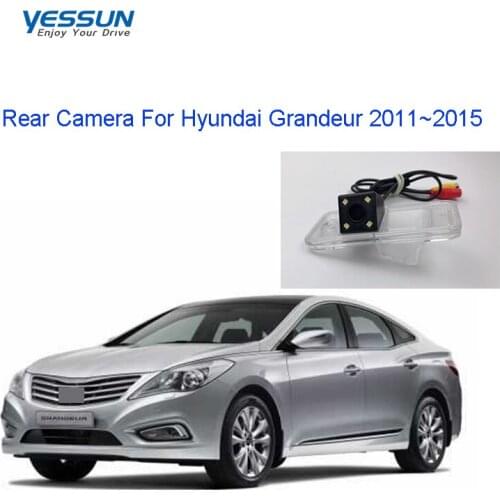Yessun License Plate Rear View Camera For Hyundai Grandeur 2011~2015 4 LED Night Vision 170 Degree HD reverse camera