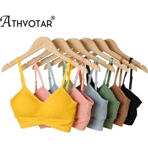 ATHVOTAR Women Seamless Bra Tube Top Soft Wireless All-match Brassiere Solid Color Simple Breathable Fashion Ladies Lingerie