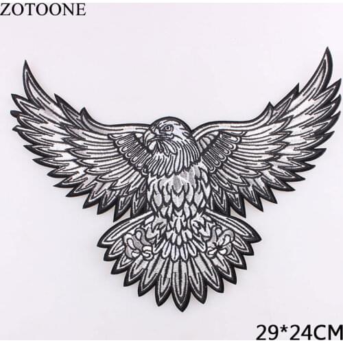 ZOTOONE Big Eagle Wings Patches Embroidered Biker Motorcycle Iron on Patch DIY for Clothes Badge Fabric for Clothes Stickers D