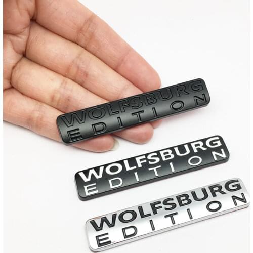 1Pcs 3D Metal WOLFSBURG EDITION logo Car Side Fender Rear Trunk Emblem Badge Sticker Decal for Volkswagen Passat Jetta TDI Golf