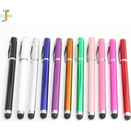 1000pcs/lot Colorful 2 In 1 Ball Point Capacitive Screen Stylus Touch Pen with Cover for IPhone Cell Phone Tablet PC Wholesale