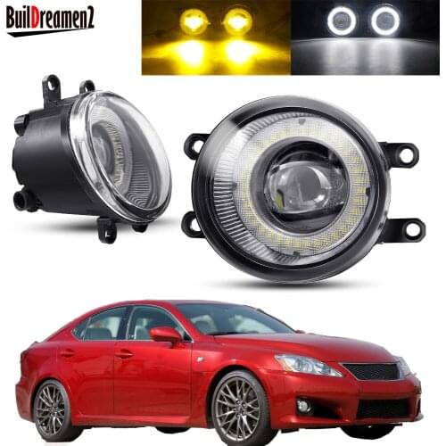 2 X Angel Eye Fog Light Assembly Car LED Lens Fog DRL Driving Lamp 30W 12V For Lexus IS-F IS F 2008 2009 2010 2011 2012 2013