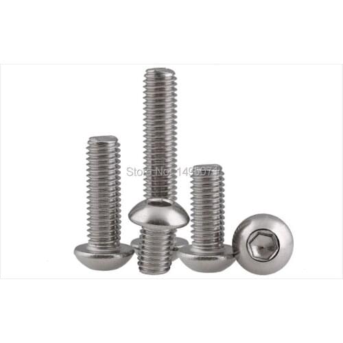 20PCS/LOT Metric M8 Stainless Steel Button Head Hex Socket Cap Screw Bolt ISO7380