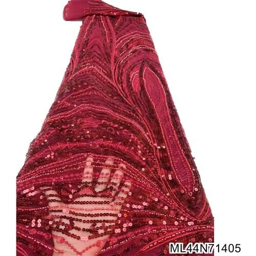 2021 High Quality beaded glittering glued tulle lace fabric African French net lace newest for attractive party dress ML44N714