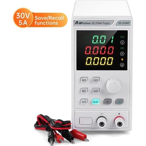A-BF Programmable DC Power Supply Variable 30V/5A High Precision4 Digits Display Adjustable Switching Regulated Power Supply