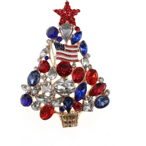 Free shipping Fashion USA America Flag "I love America" For Men And For Women For National Day Rhinestone Brooch pin
