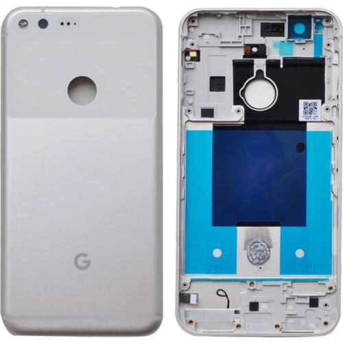 BINYEAE Metal Battery Cover For Google Pixel XL 5.5 Inch / Pixel 5.0 Inch Rear Housing Back Case Door With Side Keys