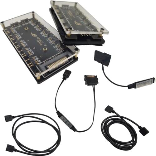 RGB Hub use for Power Supply Port SATA ASUS AURA SYNC Cable Motherboard Fan Interface 12V 4 PIN 5V 3 Pin Splitter HUB