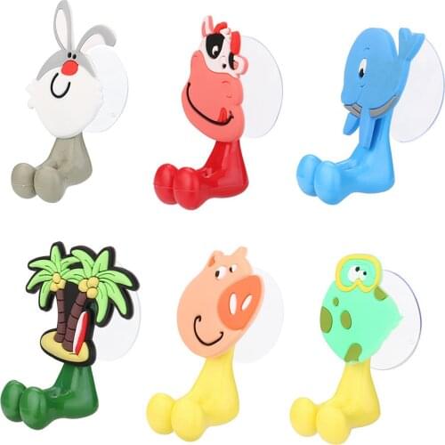 Home Toothbrush Holder Newest 3D Cartoon Animal Cute Sucker Toothbrush Wall Holder Suction Cup Bathroom Storage Shelf Holders