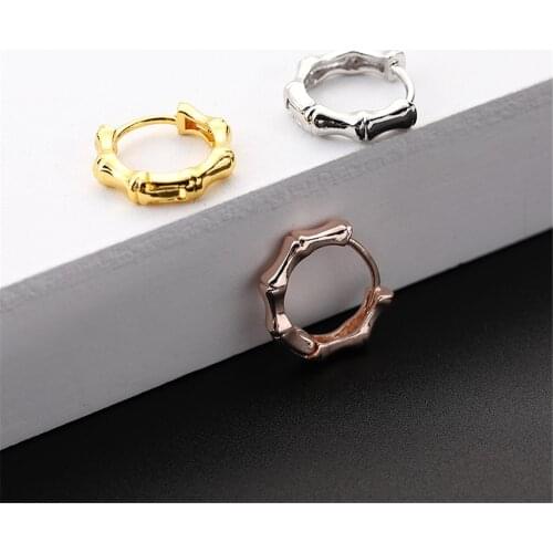 European And American Fashion Retro Earrings Women Contracted Punk Style Geometric Bamboo Earrings