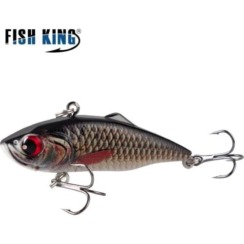 FISH KING 10.6g Sinking VIB Fishing Lure 6cm 3D Eyes Vibration Hard Lures Artificial Bait Wobblers For Bass Pike