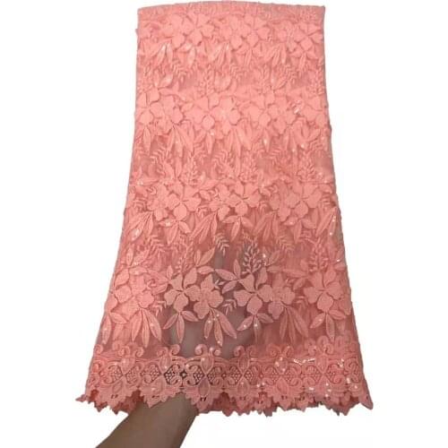 Hot Sale French Sequins Tulle Lace Fabric Embroidery Nigerian Mesh Lace Fabrics African Lace Fabric For Wedding 5Yards