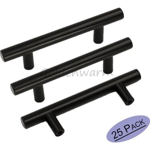 Goldenwarm Cabinet knobs Dreeser Drawer Pulls Black Cupboard Cabinet Door Handles Furniture Hardware Kitchen Drawer Knobs 25Pack