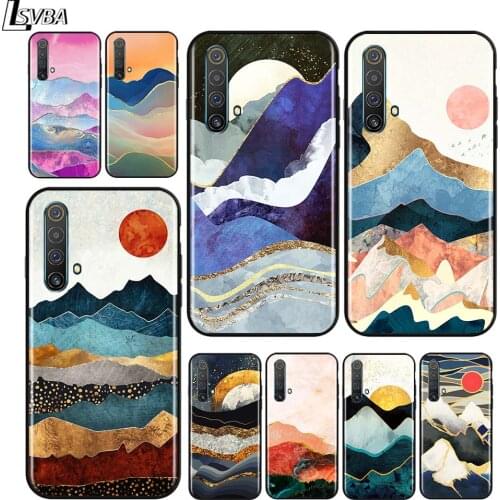 Mountain Marble Moon for OPPO Realme V15 X5 X3 X50 X7 X2 C17 C11 C3 C2 7 7i 6 6S 6i 5 Narzo 20 Pro Black Phone Case