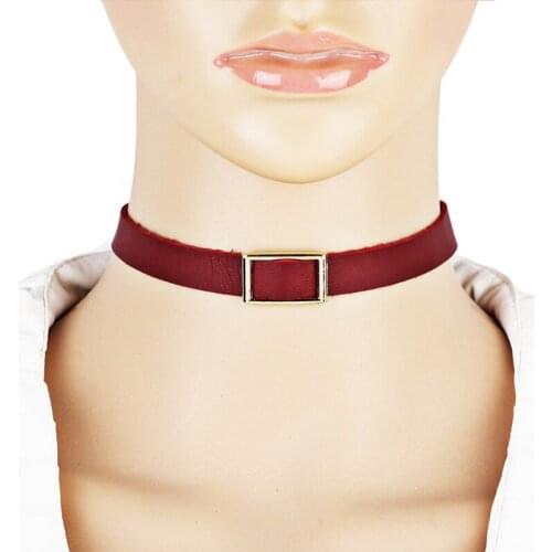 La MaxZa Fashion Necklace 3color PU Retro Choker Collar Gothic Punk Harajuku Necklaces for Women Personality Jewelry Accessories