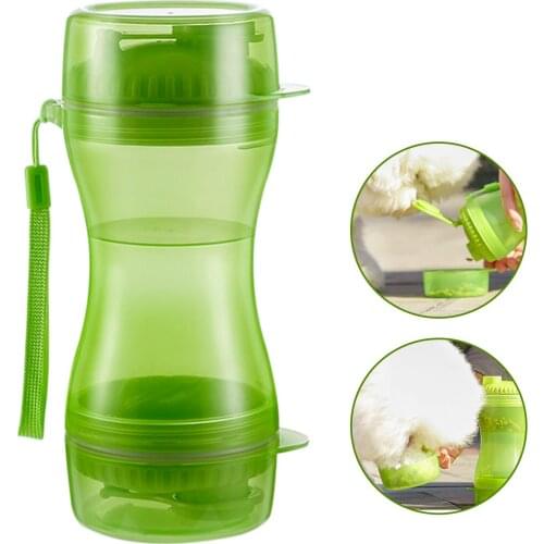 MERRYLIFE Dog Travel Water Bottle Food Container Portable 2 in 1 Water and Food Dispenser Leak Proof Cats Small Pets Feeding