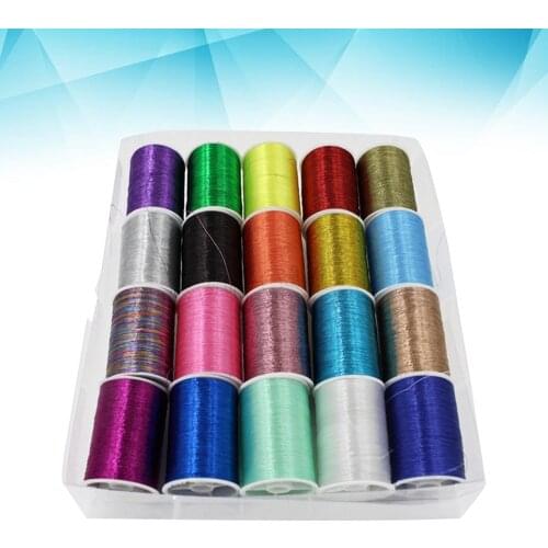 Metallic Embroidery Thread DIY Portable Household Manual Sewing Thread Set (Multicolor)