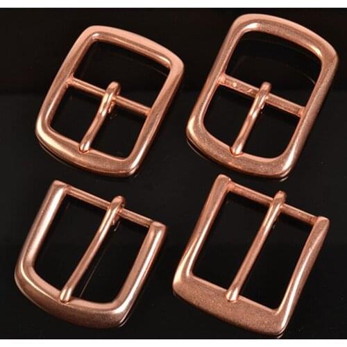 New Red Copper Belt Buckle Mens Luxury Brand Metal Belt Buckles with 3.8-4cm Width Belts Waistband Loop Mens Clasp Accessories