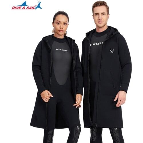 3MM Neoprene Diving Jacket Thermal Outdoor Long Hooded Swimming Jacket Scuba Snorkeling Anti-Ultraviolet Surfing Diving Coat