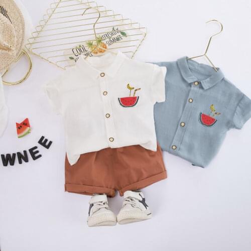 New Summer Children Casual Clothing Baby Boys Girls solid Shirt Shorts 2Pcs/sets Kids Infant Clothes Toddler Tracksuit 0-4 years