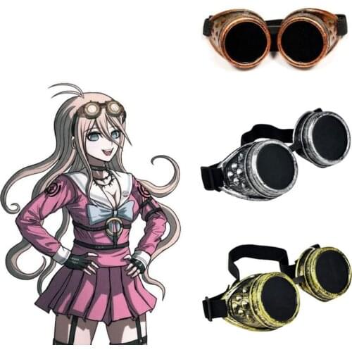 Danganronpa V3 Iruma Miu Cosplay Glasses Props Sunglasses Gothic Vintage Style Steampunk Goggles Welding Punk Glasses