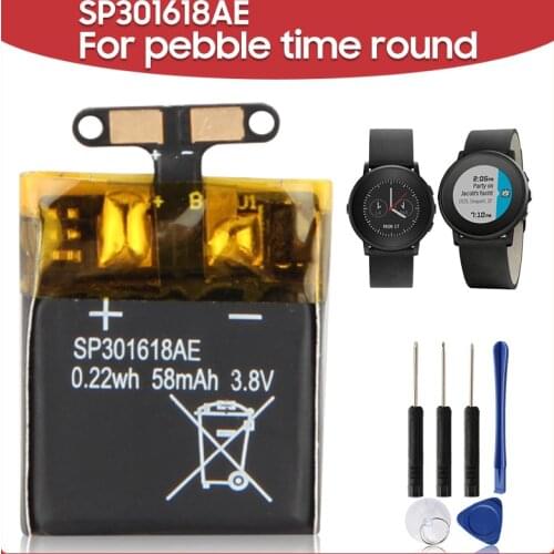 Original Replacement Battery SP301618AE For Pebble Time Round Watch Batteries