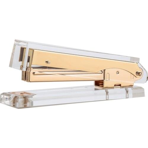 Clear Gold Acrylic Stapler Fits full strip of Standard Staples