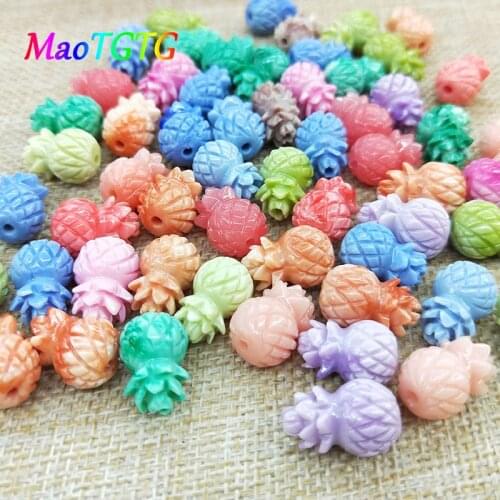 Mixed Color Carved Calla Coral Beads For Jewelry Making Necklace Bracelet Pineapple Shaped Coral Beads Accessories Wholesale