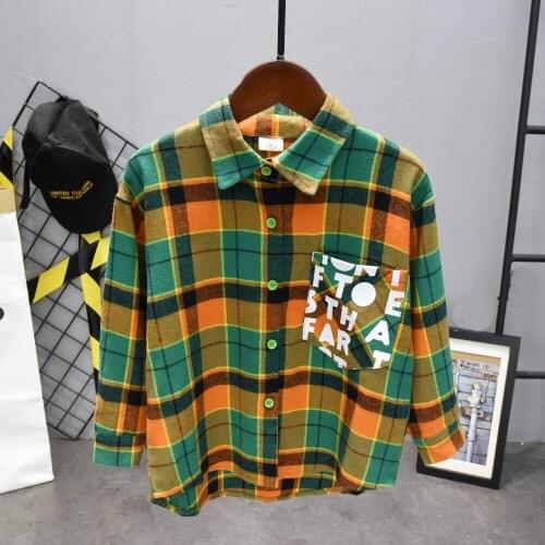 Toddler Boys Shirts Long Sleeve Plaid Shirt 2020 New Spring Autumn Kids Children Clothes Casual Cotton Shirts Tops For 2-7years