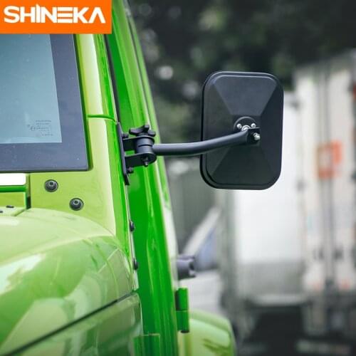 SHINEKA Rearview Exterior Mirror Side Door Adjustable Angle Lens Blind Spot Mirror For Jeep Wrangler TJ JK Car Styling