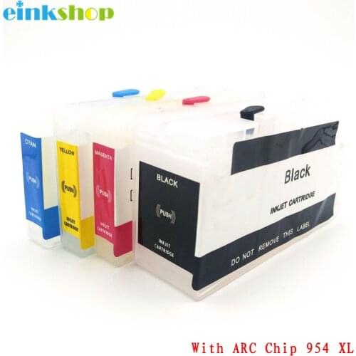 Einkshop 954 Refillable Cartridge Replacement For HP 954XL 954 XL OfficeJet Pro 7740 8210 8710 8720 8730 Printer Auto Reset Chip