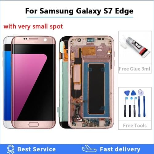 Super Amoled For samsung galaxy S7 edge G935 SM-G935F LCD with a small spot LCD Display Touch Screen Digitizer Assembly Frame