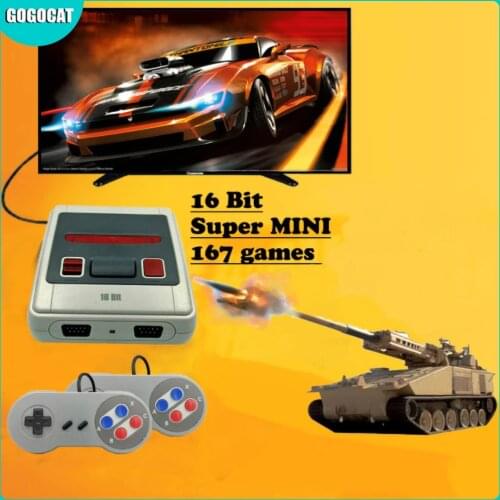 Super Retro Mini TV Video Game Console For Sega Mega Drive MD 16 Bit Games 167 Different Built-in Games Two Gamepads AV-Out New