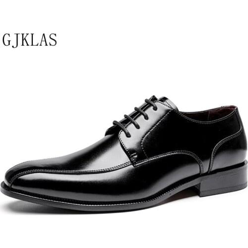 Italian Dress Men Shoe Formal Genuine Leather Business Leather Shoes for Men Classic High Quality Brown Black Oxford Shoes Flats