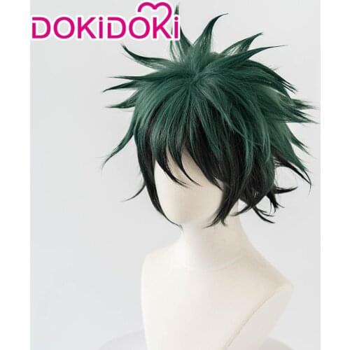 DokiDoki Anime Cosplay Wig My Hero Academia Cosplay Wig Midoriya Izuku Wig Deku Short Green Hair Boku No Hero Academia