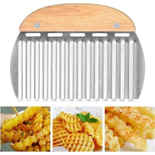 Stainless Steel Wave Corrugated French Fries Potato Slicer Wave Side Cut Potato Carrot Vegetable And Fruit Slicing Knife